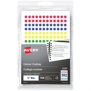 Étiquettes de codage couleur autoadhésives