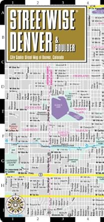 Denver et Boulder city map laminated Streetwise Michelin