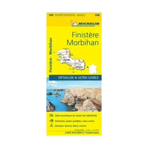 Finistère et Morbihan carte routière Michelin #308