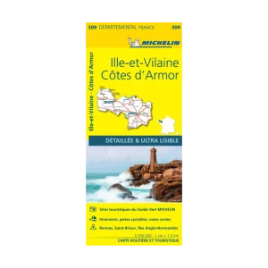 Côtes d'Armor and Ille-et-Vilaine road map Michelin #309