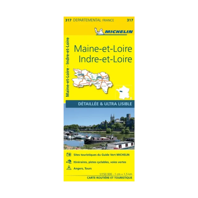 Indre-et-Loire et Maine-et-Loire carte routière Micheli #317