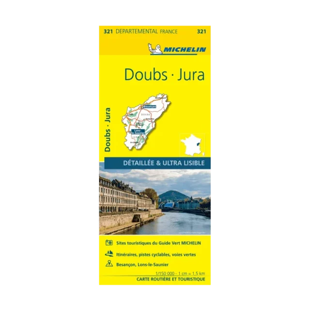 Doubs et Jura carte routière Michelin #321