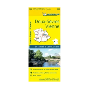 Deux-Sèvres et Vienne carte routière Michelin #322