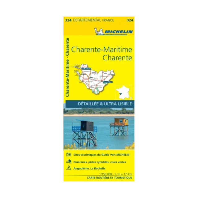 Charente and Charete-Maritime road map Michelin #324