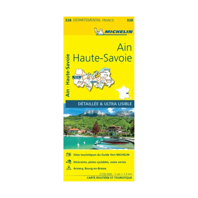 Ain et Haute-Savoie carte routière Michelin #328