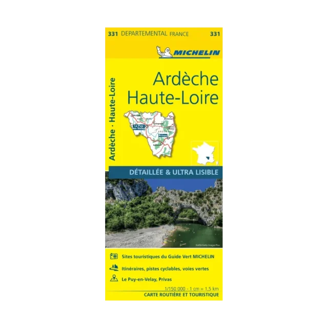 Ardèche et Haute-Loire carte routière Michelin #331