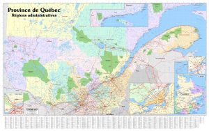 Québec Méridional carte murale plastifiée - CartoGeo