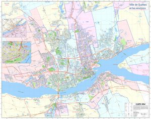 Ville de Québec et environs carte murale - CartoGeo - Quebec City and Vicinity Laminated Wall Map - CartoGeo