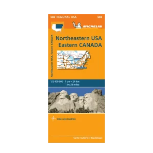 États-Unis Nord-Est Canada Est carte routière Michelin #583