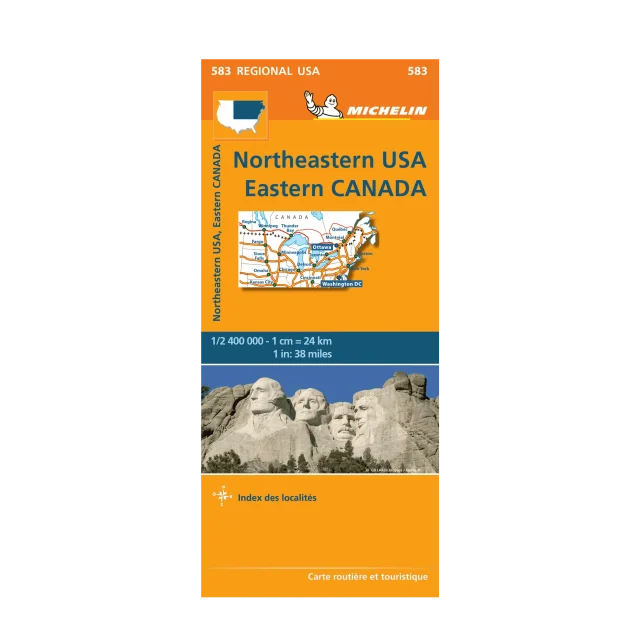 États-Unis Nord-Est Canada Est carte routière Michelin #583