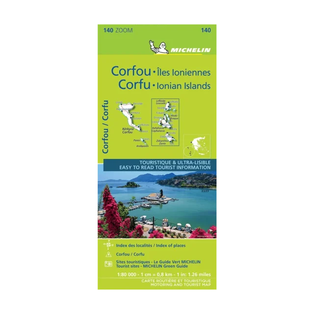 Corfou Ionian islands road map Michelin #140