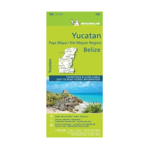 Yucatan Région Maya Bélize carte routière Michelin