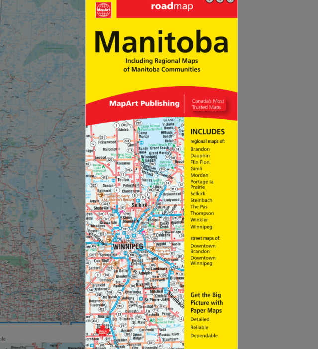Manitoba - MapArt paper road map