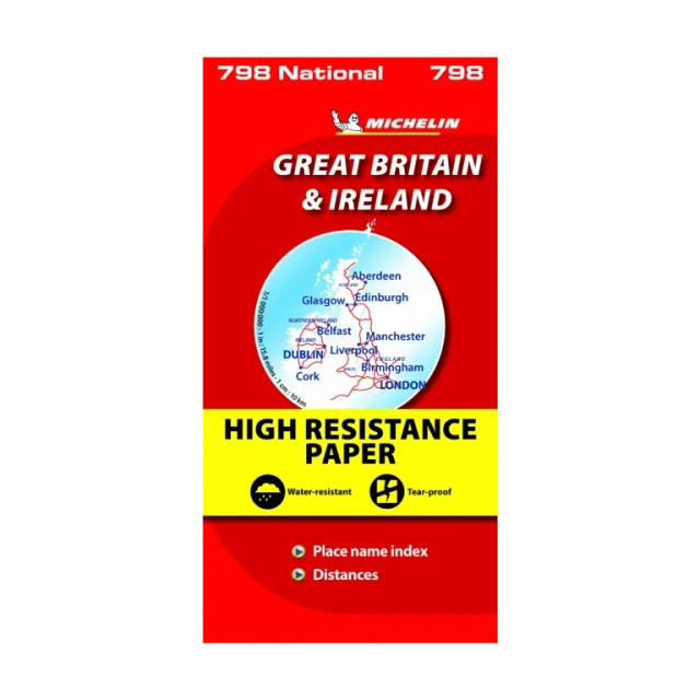 Grande-Bretagne Irlande carte routière indéchirable Michelin #798