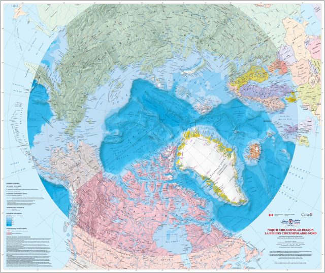 Région circumpolaire Nord - carte murale - North Circumpolar Region - Wall Map