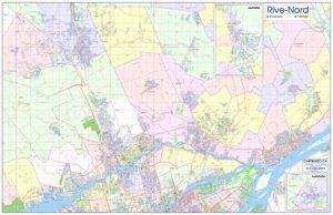 Rive-Nord de Montréal carte murale plastifiée - CartoGeo