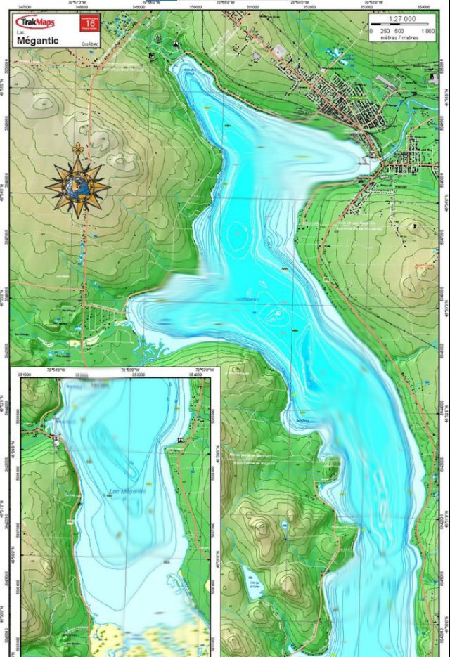 Carte de lac TrakMaps lac megantic