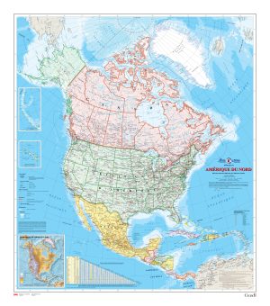 Amérique du Nord carte murale (MCR0031) North America Wall Map (MCR0031)