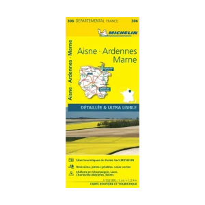 Aisne, Ardennes and Marne road map Michelin #306