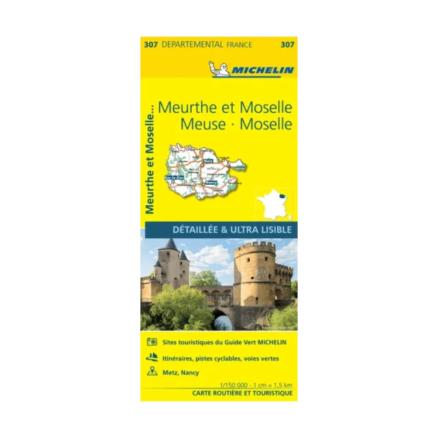 Meurthe-et-Moselle, Meuse, Moselle carte routière Michellin #307