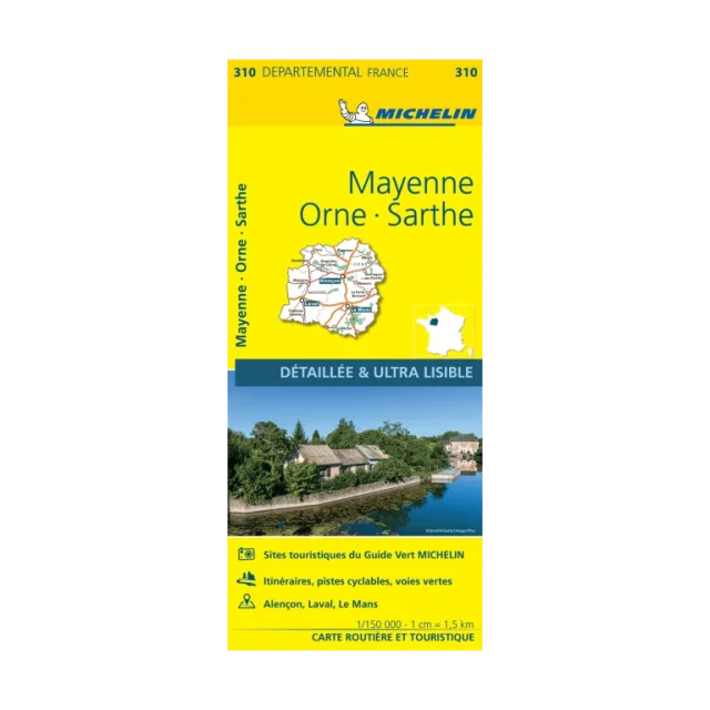 Mayenne, Orne and Sarthe road map Michelin #310