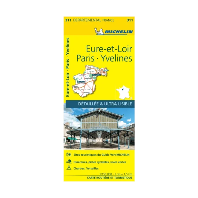 Eure-et-Loir, Paris and Yvelines road map Michelin #311