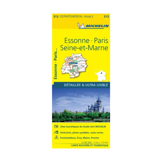 Essonne, Paris and Seine-et-Marne road map Michelin #312