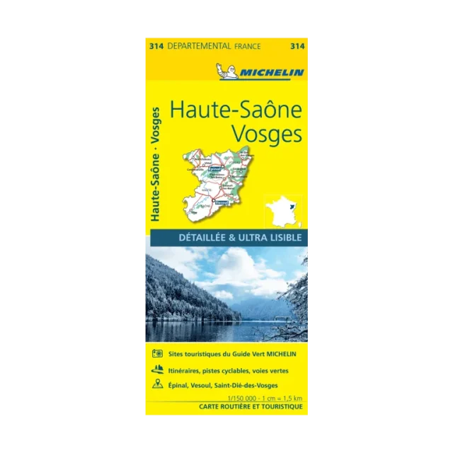 Haute-Saône and Vosges road map Michelin #314