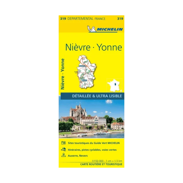 Nièvre et Yonne carte routière Michelin #319