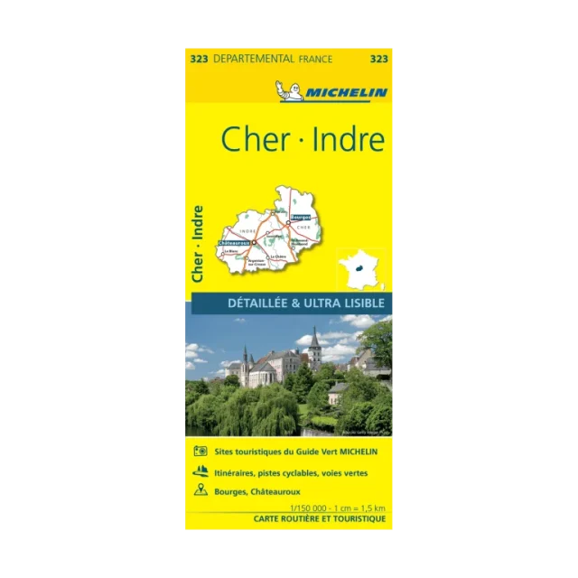 Cher et Indre carte routière Michelin #323