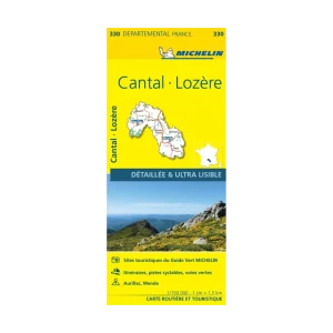 Cantal et Lozère carte routière Michelin 3330