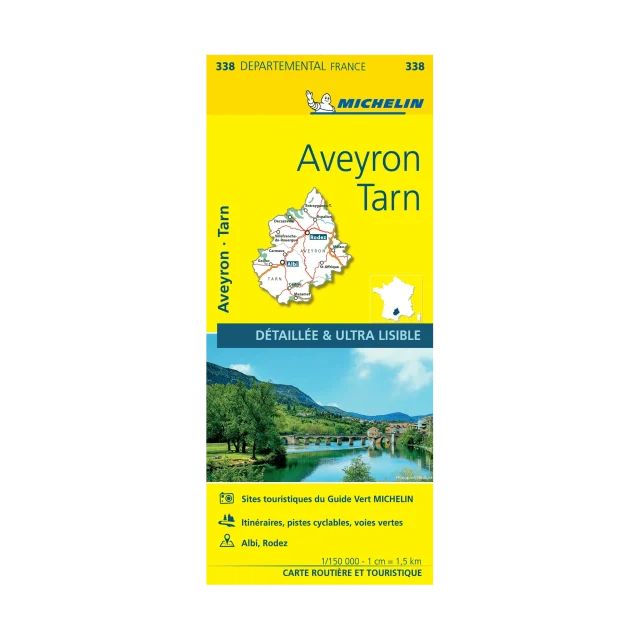 Aveyron et Tarn carte routière Michelin #338