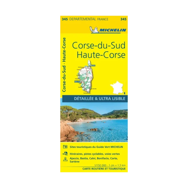 Corse-du-Sud and Haute-Corse road map Michelin #345