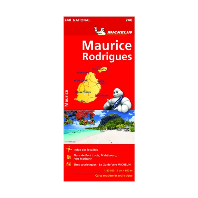 Iles Maurice et Rodrigues carte routière Michelin #740