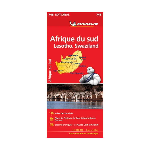 Afrique du Sud, Lesotho, Swaziland carte routière Michelin #748