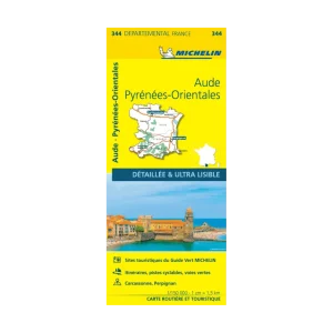 Aude et Pyrénées-Orientales carte routière Michelin #344