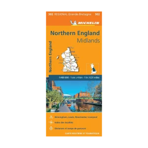 Northern England and Midlands road map Michelin #502