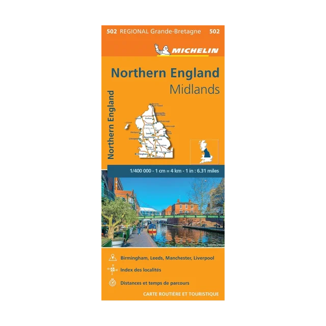 Northern England and Midlands road map Michelin #502