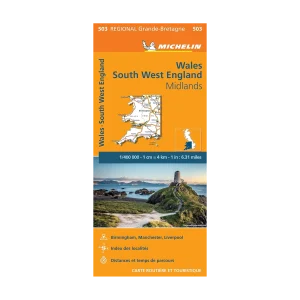 Wales, South West England and Midlands road map Michelin #503