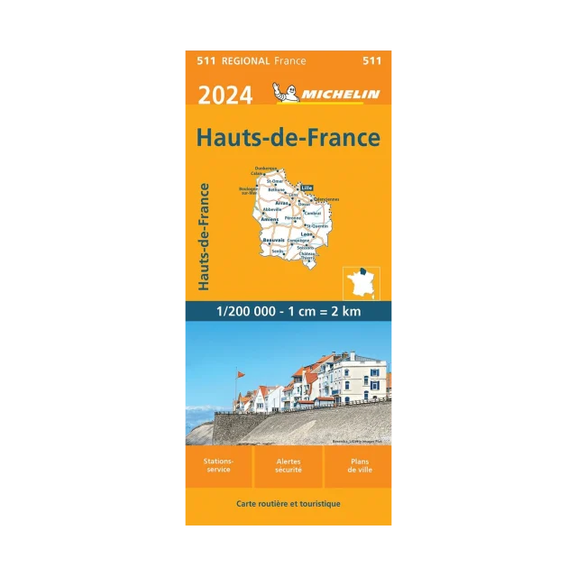 Hauts-de-France Nord-Pas-de-Calais and Picardie road map Michelin #511