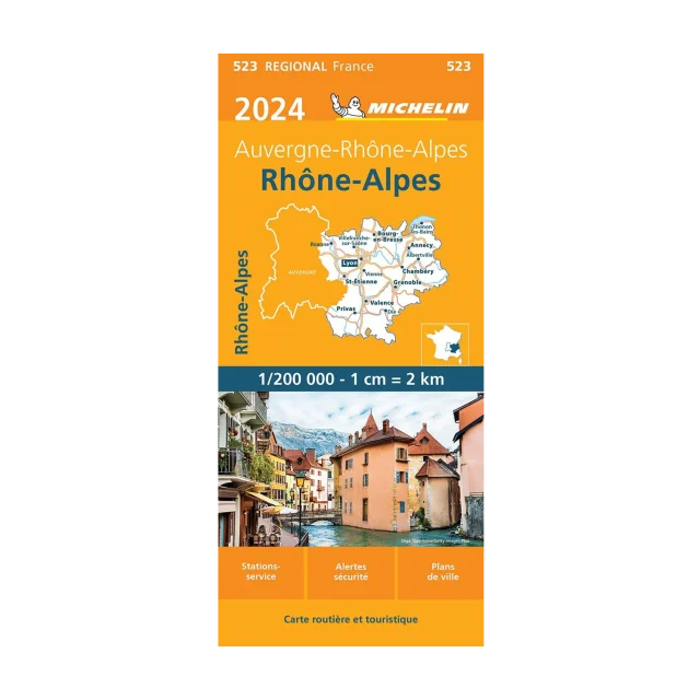 Rhône-Alpes road map Michelin #523