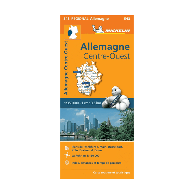 Allemagne Centre-Ouest carte routière Michelin #543