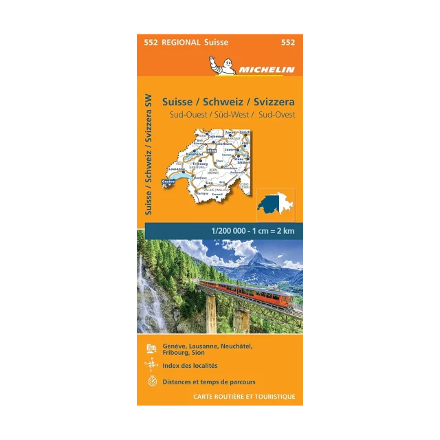 Switzerland South-West road map Michelin #552