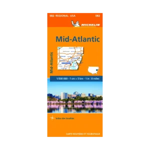 Mid-Atlantic (Nord-Est des États-Unis) carte routière Michelin #582