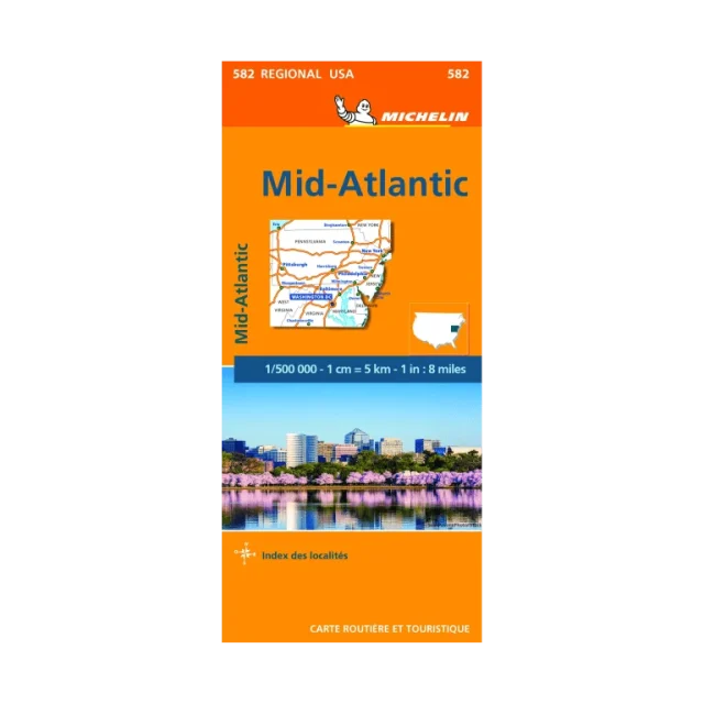 Mid-Atlantic (Nord-Est des États-Unis) carte routière Michelin #582