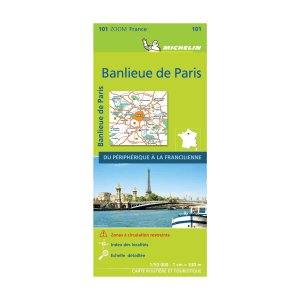 Paris suburbs zoom road map Michelin #101