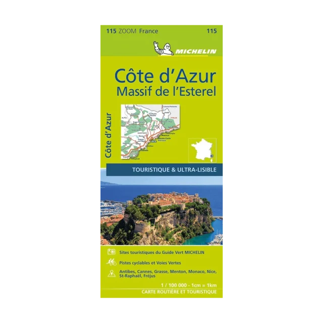 Côte d'Azur et Massif de l'Estérel carte routière zoom Michelin #115