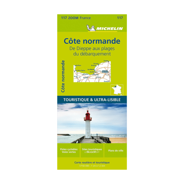 Côte normande carte routière zoom Michelin #117