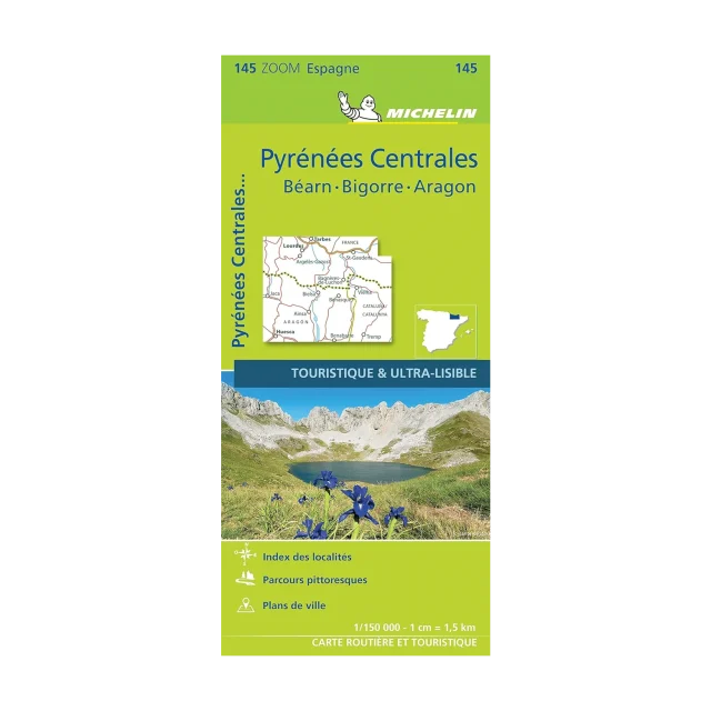 Pyrénées Centrales carte routière zoom Michelin #145