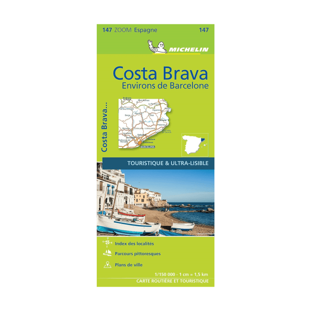 Costa Brava carte routière zoom Michelin #147